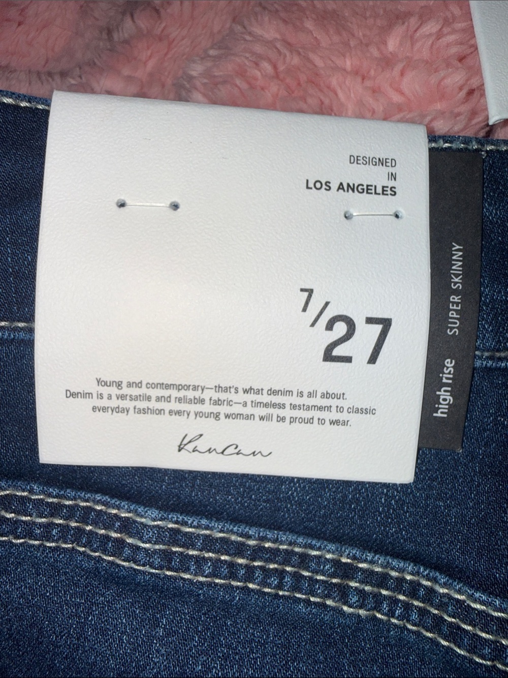 KanCan Dark Blue Distressed Skinny Jeans - Picture 6 of 6